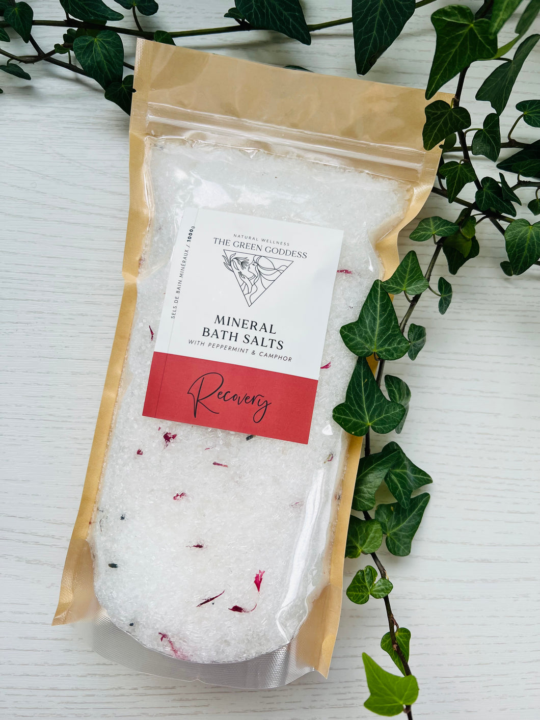 Recovery Bath Salts with Peppermint & Camphor/sels de bain minéraux